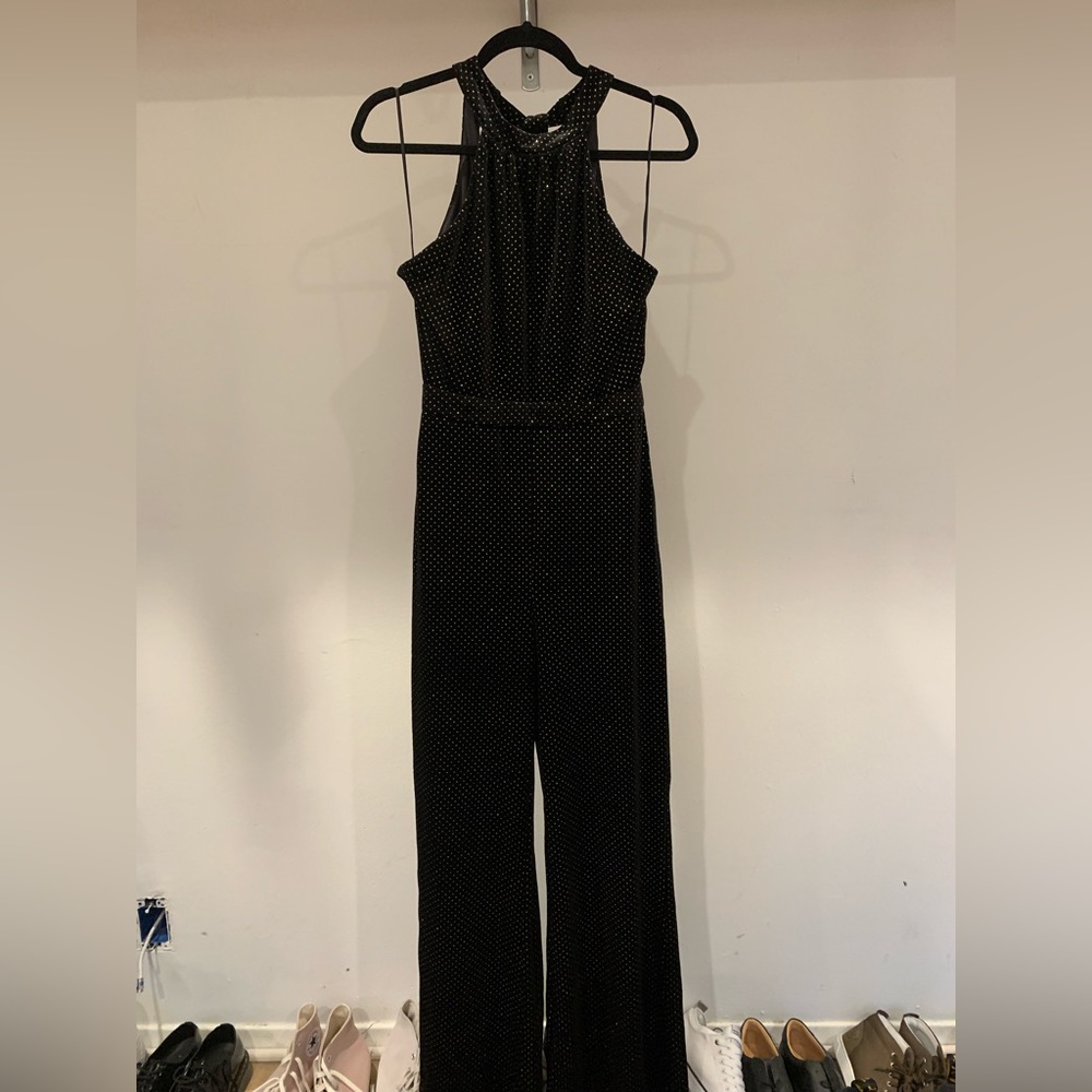 🌟Lost + Wanders🌟 ⭐️ Black Velvet Studded Jumpsuit ⭐️